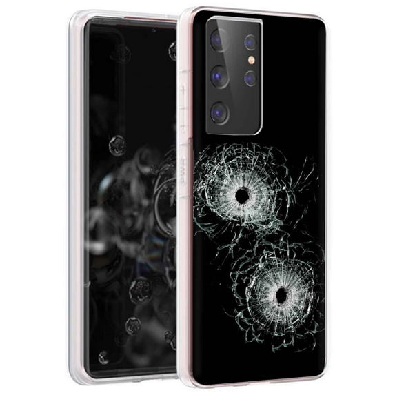 TalkingCase Slim Phone Case for Samsung Galaxy S21 Ultra 5G, S30 Ultra, (Not S21,S21+), Gun Shot Hole Print, Lightweight,Flexible,Soft, USA