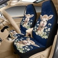 thumbnail image 3 of Xixirimido Car Seat Cover Set of 5 Pieces Front Seat Covers with Matching Seat Belt and Center Console Covers PU Leather Fits Most Vehicles, Alpaca Daisy Blue, 3 of 8