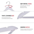 thumbnail image 5 of Quality Wooden Suit Hangers with Non Slip Pants Bar, Smooth Finish Solid Wood Coat Hanger with Swivel Hook, Jacket, Pant, Dress Clothes Hangers (White, 80), 5 of 6