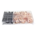 thumbnail image 3 of pitrice 260 Pcs Anneaux en Cuivre Isolation Connecteur de Fil Résistant à l'Usure Ensemble de Bornes à Ressort Coussinets de Câble Assortiment de Tubes Rétractables, 3 of 7