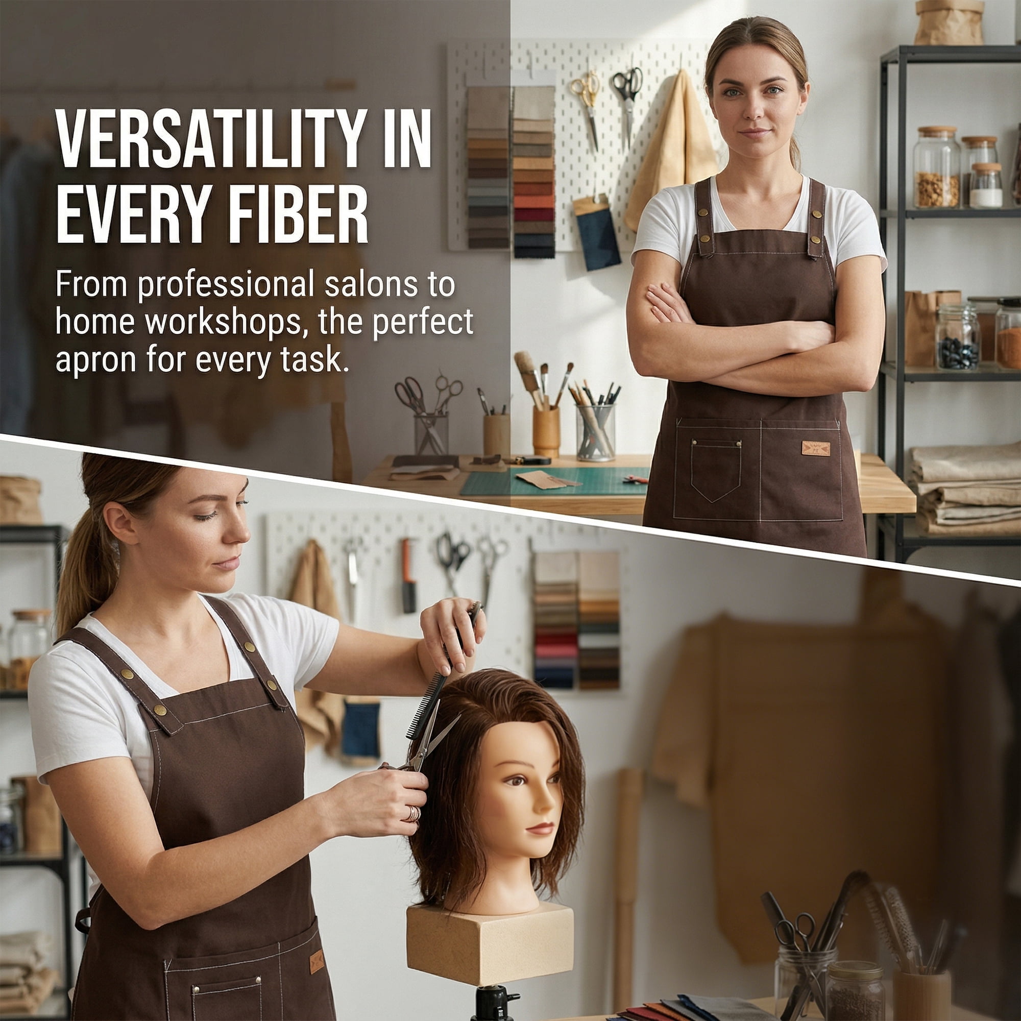 Unique Bargains Adjustable Long Waist Cooking Apron with Pocket for Home 26.4x29.5in Brown