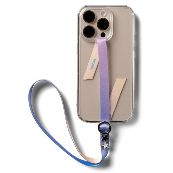 Ringke Band Buckle Circle Type [Adjustable Wrist Strap] for Universal Phone Case, Adhesive Slim Hand Strap Phone Holder - Aurora