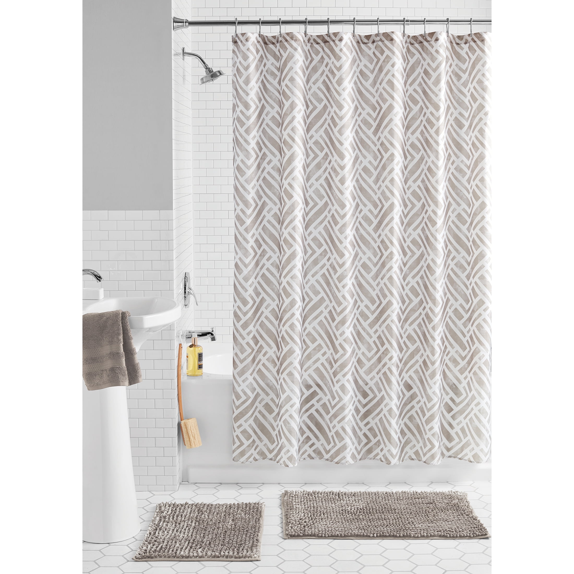 Mainstays Hopeful Fabric Shower Curtain W