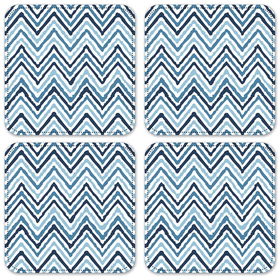 Vinyl Drink Coasters - Set of 4 - Blue Waves