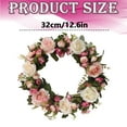 thumbnail image 3 of Artificial Pink Rose Wreath - 12.6 Inch Front Door Wreath With Rose Flower Peony Flowers For Spring,Mother'S Day,Wedding & Home Decor,Pink Wreaths For Front Door,Artificial Floral Wreaths,1 Pack, 3 of 4