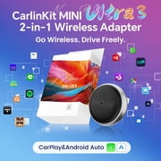 CarlinKit Mini Ultra3, Wireless CarPlay&Android Auto Adapter, 2 in 1 CP&AA Adapter, Dual-Band WIFI, Low Latency, for Wired CarPlay/Android Auto Car