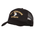 thumbnail image 2 of 101st Airborne Veteran Embroidered Solid Cotton Mesh Pro Cap - Black OSFM, 2 of 5