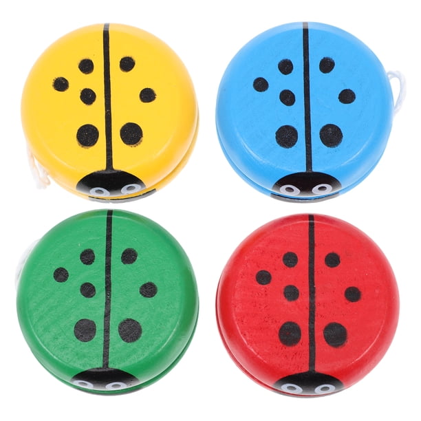 4 piezas adorables niños yo-yo juguete creativo animal madera de madera juguetes de yo-yo color aleatorio