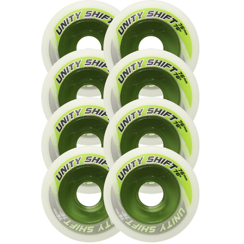 HYPER Inline Skate Wheels 76mm 76a UNITY SHIFT ROLLER HOCKEY x8 Green