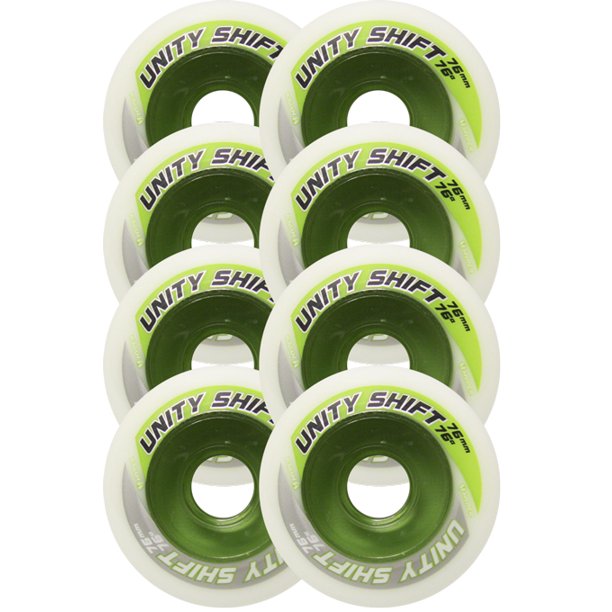 HYPER Inline Skate Wheels 76mm 76a UNITY SHIFT ROLLER HOCKEY x8 Green