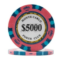 DA VINCI 14 Gram Clay Monte Carlo Poker Club Poker Chips Pack of 50 Pink Chips
