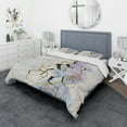 thumbnail image 1 of Designart 'Gold Lines on Pastel I' Geometric Bedding Set - Duvet Cover & Shams, 1 of 4