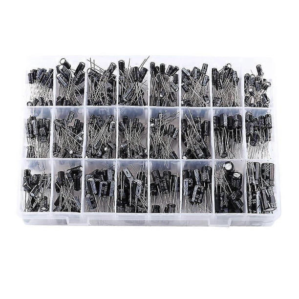 Capacitor Kit, 500pcs Electrolytic Capacitor 24 Values Aluminum Radial Micro Capacitors 16v-50v 0.1uf1000uf For Electronic Application