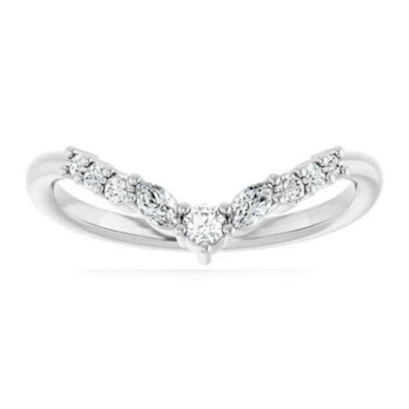 Pompeii 1/4Ct Marquise Cut Wedding Ring Anniversary Band 14k Gold Lab Grown (G/H,VS2-SI1)