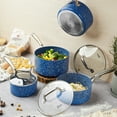 thumbnail image 4 of HLAFRG Nonstick Premium 3-Piece Saucepan Set with Glass Lids, Blue, Natural Durable Granite Coating, Nonstick, Durable & Oven Safe to 450°F, 1&2&3QT, 4 of 5