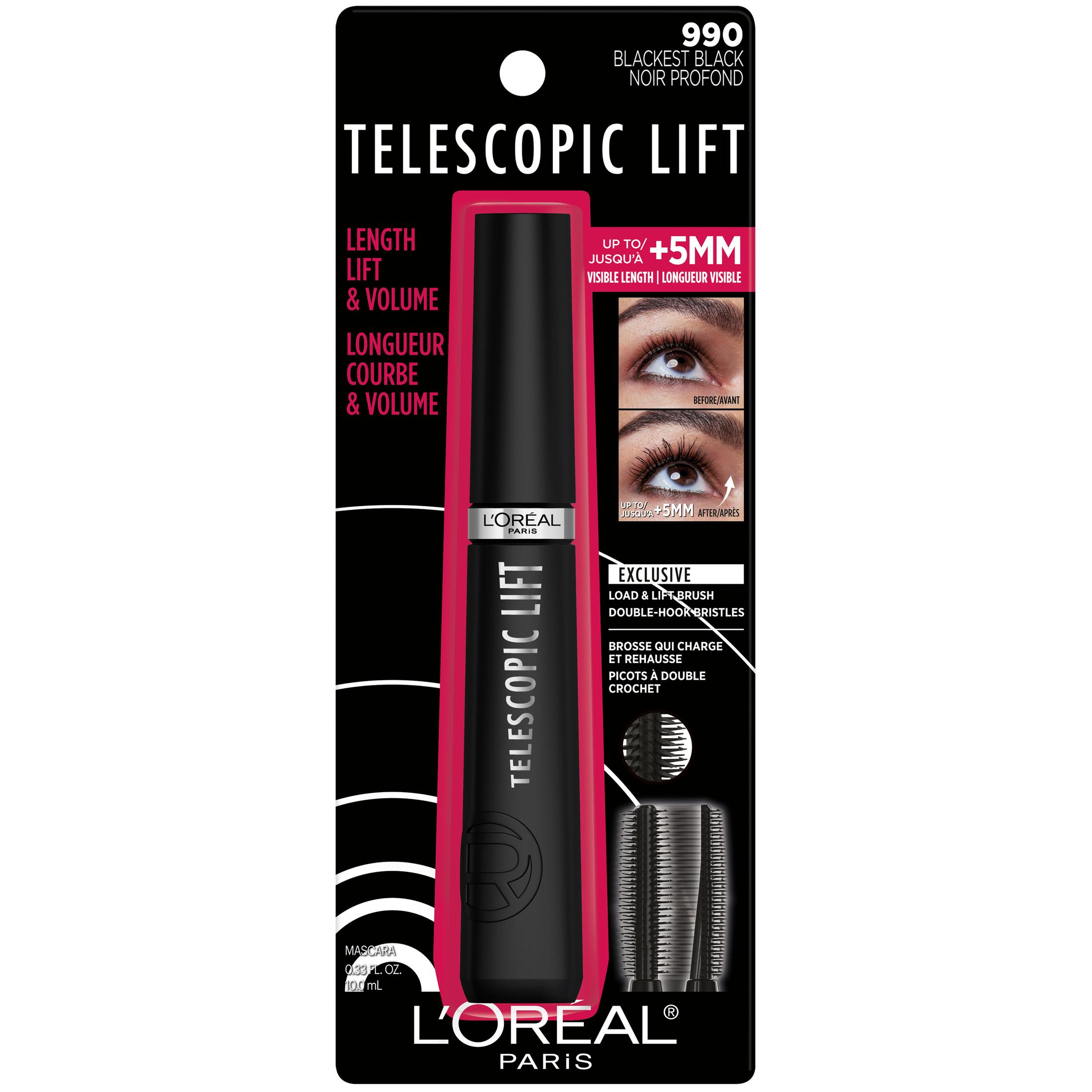 L'Oreal Paris Telescopic Lift Washable Mascara, Blackest Black photo 2