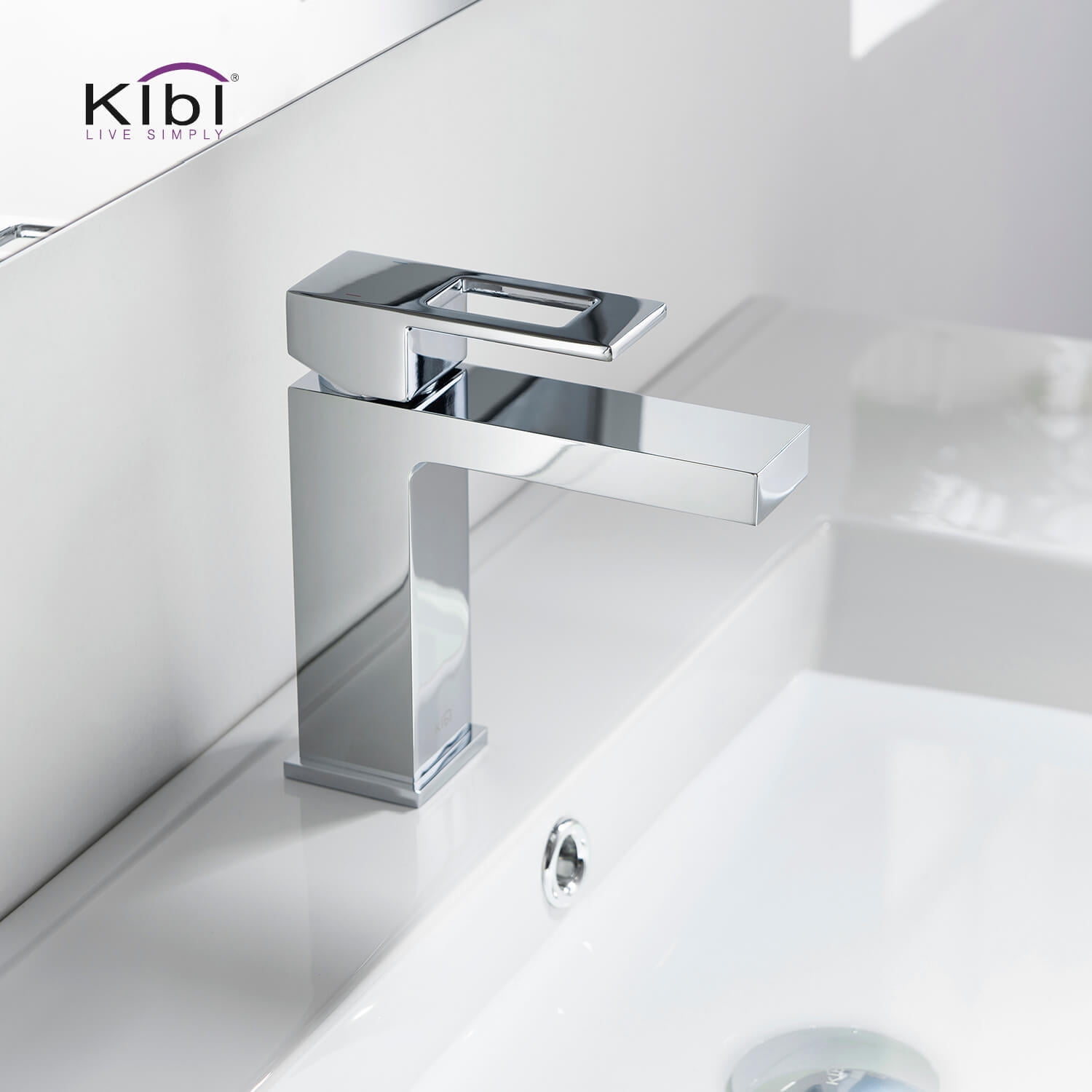 Kibi Cubic Single Handle Bathroom Vanity Sink Faucet