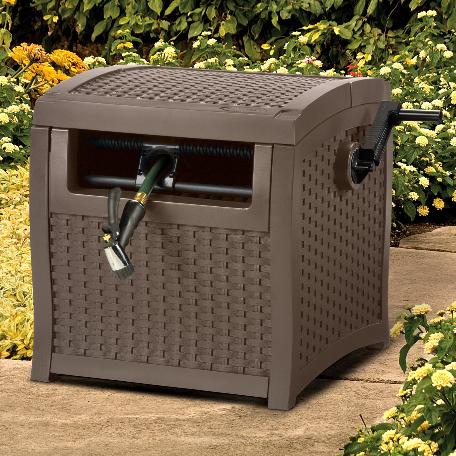 Suncast 225' Resin Wicker Smart Track Hose Reel by Suncast