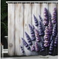 thumbnail image 3 of Ambesonne Lavender Shower Curtain, Rustic Farm Purple Flowers, 69"Wx84"L, Dark Indigo Pale Mustard, 3 of 4
