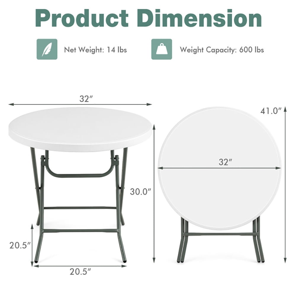 Aimee Lii 32 Inch Round Foldable Lightweight Table with Double Lockable Doors, Camp Tables PorTable Foldable Aimee Lii 32 Inch Round Foldable Lightweight Table with Double Lockable Doors, Camp Tables PorTable Foldable