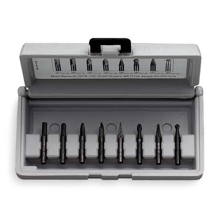 Carbide Bur Cylinder Shape Radius - WIDIA METAL REMOVAL M40593 Carbide Bur Set, 8 PC