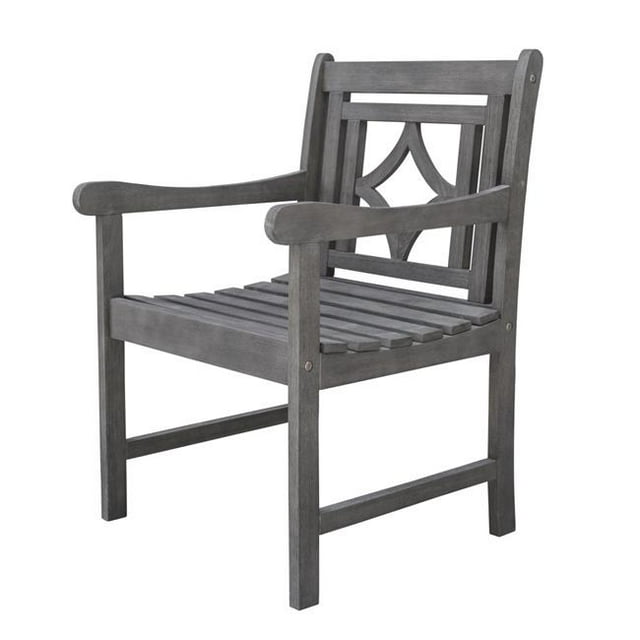 VIFAH V1826 Renaissance Outdoor Patio Diamond Hand-scraped Hardwood Dining Armchair