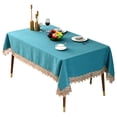 thumbnail image 2 of MAWCLOS Table Cloths Washable Tablecloths Covers Lace Tablecloth Home Decor Vintage Embroidered Polyester Waterproof Green 47"x 63"/ 120cm*160cm, 2 of 8
