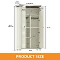 thumbnail image 5 of Craftian Pantry Storage Cabinet with Doors & Adjustable Shelves, 67"H Tool Cabinet with Hooks, White, 5 of 8