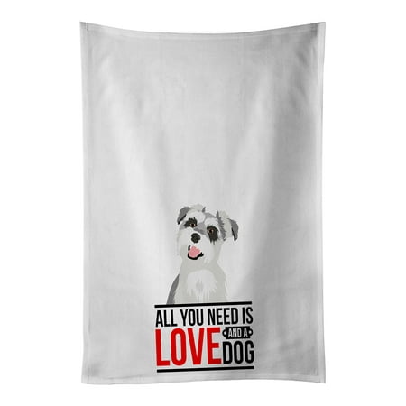 

Schnauzer Salt and Pepper #2 White Kitchen Towel Set of 2 19 in x 28 in