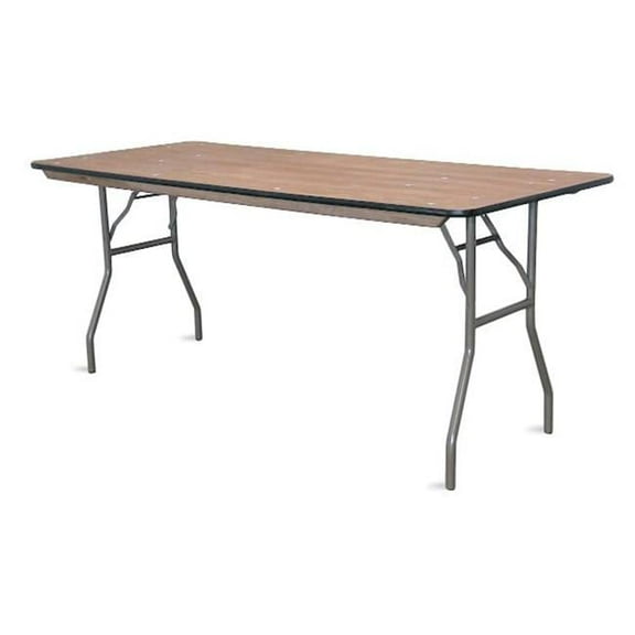 McCourt 70005 72 x 30 Inch Plywood Folding Table - Vinyl Edge with Black Frame