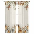 thumbnail image 3 of Fall Pumpkins Sheer Curtains 84 Inches Long 2 Panels Set, Window Sheer Curtains for Living Room/Bedroom, Thanksgiving Country Flower Leaf on Linen Light Filtering Rod Pocket Curtain 52'' x 84'' x 2, 3 of 7