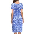 thumbnail image 3 of TARAINYA Women Summer Short Sleeve Empire Waist Dresses A-Line Floral Print Midi Dress Pleated Loose Fit Swing Sundress with Pockets, 3 of 7