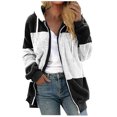 thumbnail image 2 of Puntoco Moda Mujer Cremallera Cuello en V Jersey tops Blusa de manga larga con capucha Sudadera Puntoco Puntoco-2233, 2 of 5
