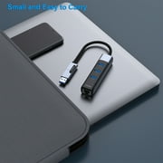 BENFEI USB-C/USB 3.0 to Ethernet Adapter with 3*USB 3.0 Ports, Gray