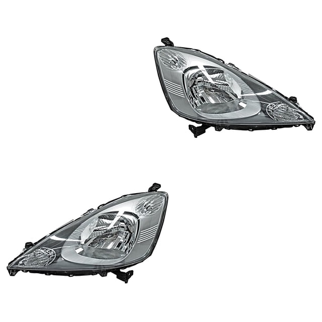 Par de Faros TYC Fit 2009 A 2012 Honda Fondo negro