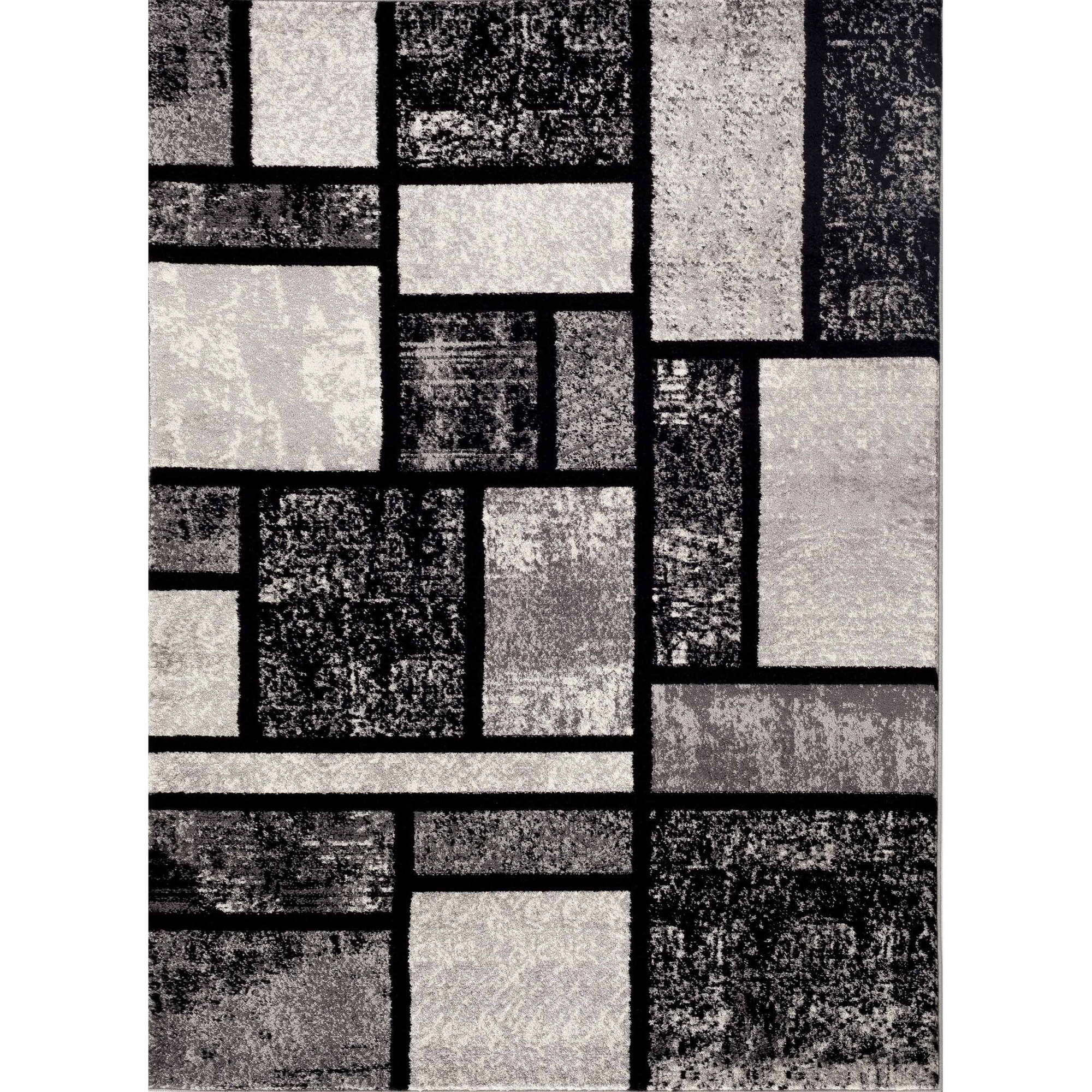 World Rug Gallery Contemporary Modern Boxes Area Rug or Runner