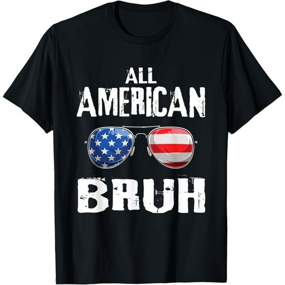 All American Bruh 4th Of July Boys Patriotic Teens T-Shirt Shirts