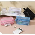 thumbnail image 5 of ROLKFUK Large Capacity Clear Mesh Pencil Pouch, Zippered Pen Case for Sch-ool Supplies, Transparent Stationery Organizer Bag, 5 of 6