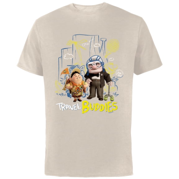 Disney and Pixar’s Up Carl Russell Kevin Dug Travel Buddies - Short Sleeve Cotton T-Shirt for Adults - Customized-Natural