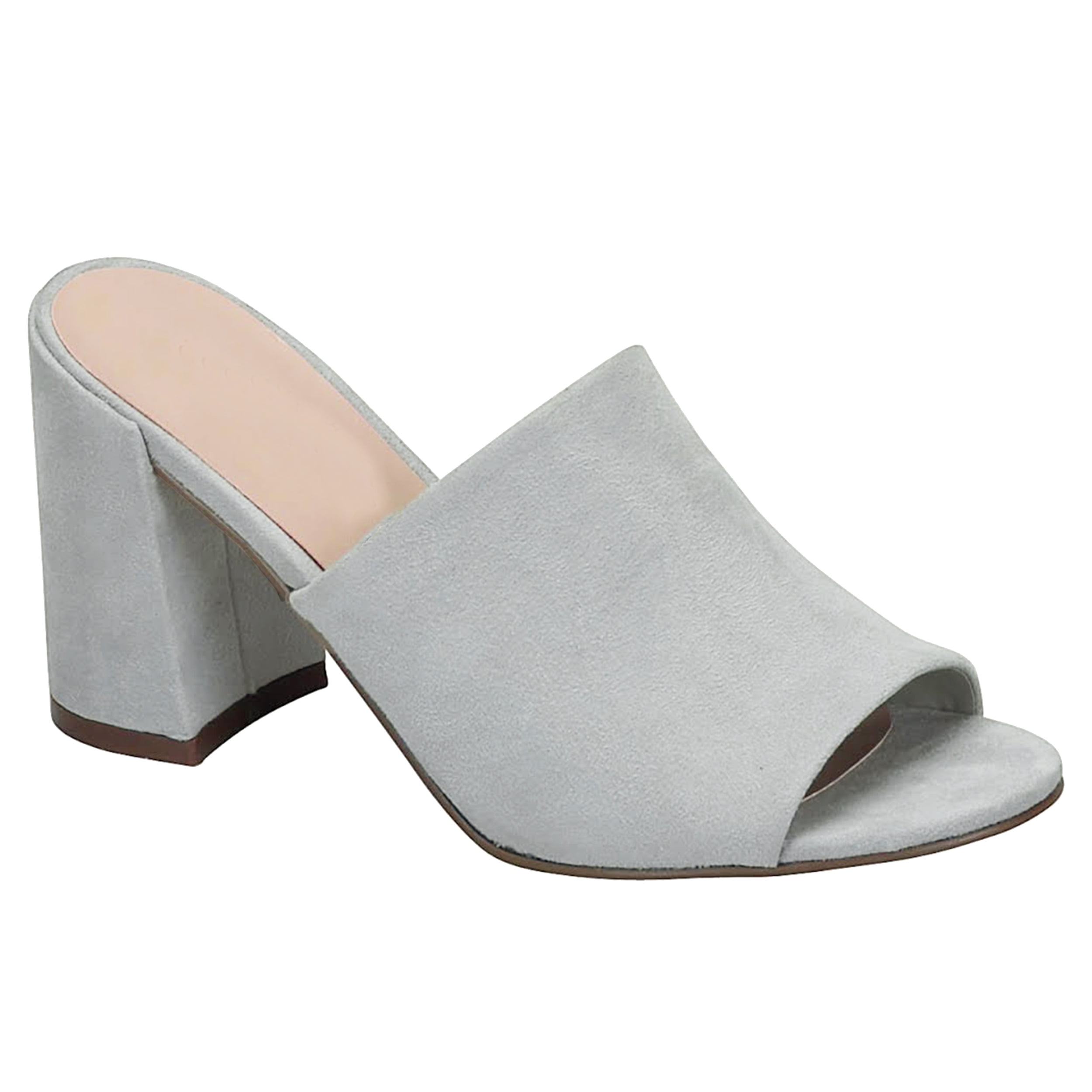 block heel peep toe mule