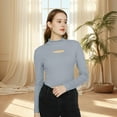 thumbnail image 5 of SSLR Mock Neck Tops for Women Long Sleeve T Shirts Cut Out Ribbed Turtleneck Stretchy, 5 of 6
