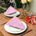 thumbnail image 5 of Coolnut Set of 4 Elegant Plants Pink Napkins Cloth Napkins 20"x20", Washable Polyester Dinner Napkins for Parties, Wedding, Restaurant, 5 of 6