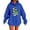 Blue, variant on Fashion Letter Print Hooded Sweatshirt Long Sleeve Pullover For Fall And Winter Knitted Hoodie Sweater for Women Tall Womens Hoodies Long Hoodie Jacket Women Woman Sweat Shirt Thick Sweats Purple XXXL