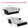 thumbnail image 2 of 75" Tufted Sleeper Loveseat Couch, Pull-Out Couch Bed with Velvet, Convertible Loveseat Sofa Bed with Pillows for Living Rooms, Offices, Grey, 2 of 2
