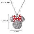 thumbnail image 5 of Disney Minnie Mouse Necklace for Women Official License, 16"+3" Pave Clear Crystal Minnie Necklace with Red Bow, Jewelry, 5 of 6