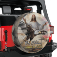 thumbnail image 3 of Lotusprinthandmade Christian Patriotic God Cross Eagle America Spare Tire Cover Without Backup Camera Hole 6 Sizes (30 in.), 3 of 7