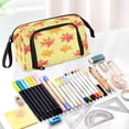 thumbnail image 5 of Nylon Fish Mouth Pencil Case with Large Capacity Zipper Pencil Pouch Cute Maple Leaf Pencil Bag Organizers, 5 of 7