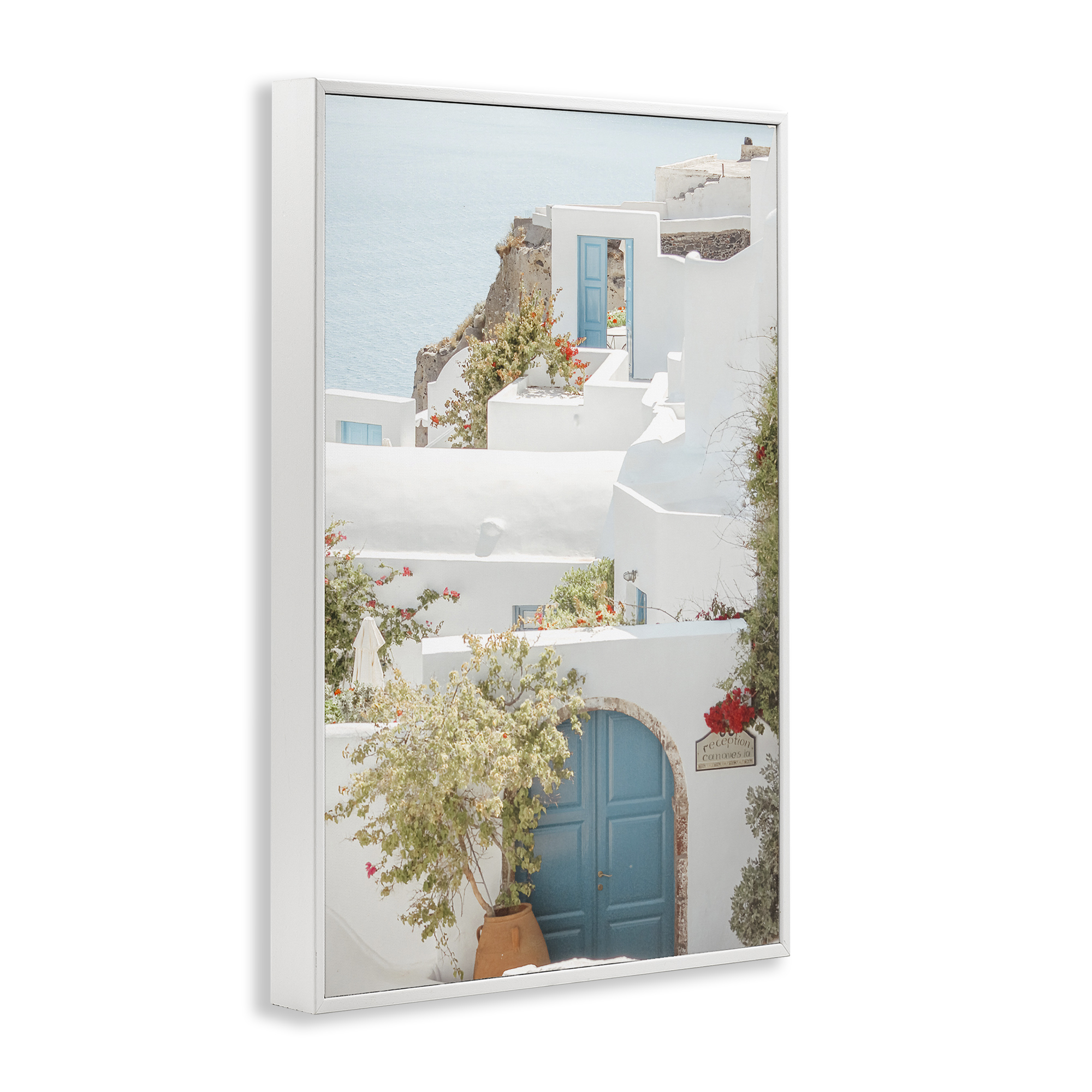 Stupell Industries Coastal Town Doorways Town & City Photography White Framed Art Print Wall Art, 16 x 24