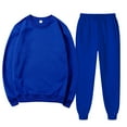 thumbnail image 2 of BLOCLOALO 2 Piece Lounge Set Long Sleeve Pullover Sweatshirts Fashionable Casual Solid Color Sweatshirt Pants Suit Pullover Crewneck Sweaters Sweatpants and Sweatshirt Set Soft Lounge Sets Blue Xxl, 2 of 9
