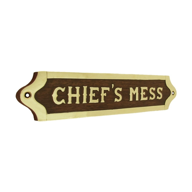 Chiefs Mess Brass Door Sign Maritime Ships Plaque Ship Wall Decor US Navy  Gift